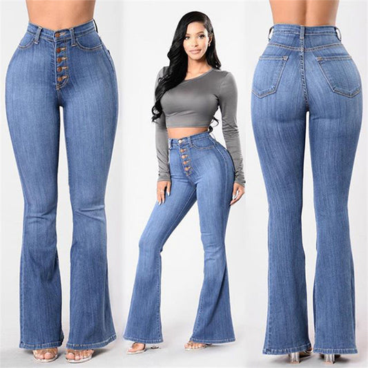 Jeans de Cintura Alta Elásticos para Mujer
