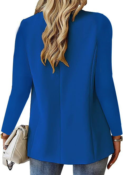 Chaqueta de Moda tipo Blazer con Solapa y Botones – Top de Manga Larga Casual para Mujer